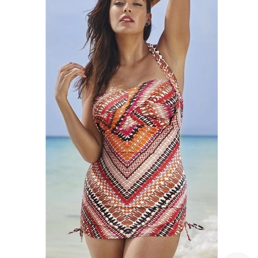 Tropiculture Tasmania Convertible One Piece Control Skirted Swimsuit Size 12 NWT